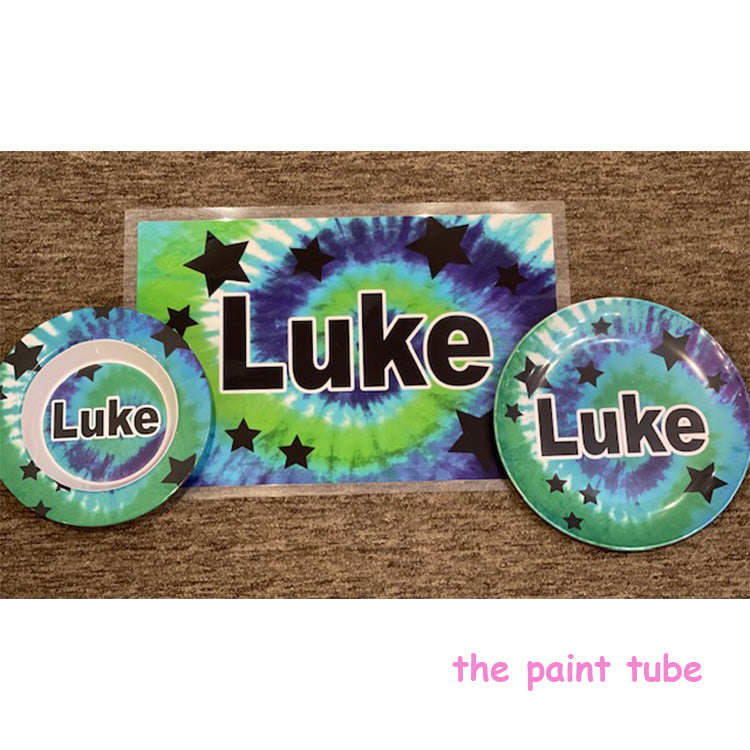 Luke Blue/Green Tie Dye Dish Set