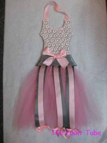 Pink/Grey Swirl Ballerina Look Barrette Holder