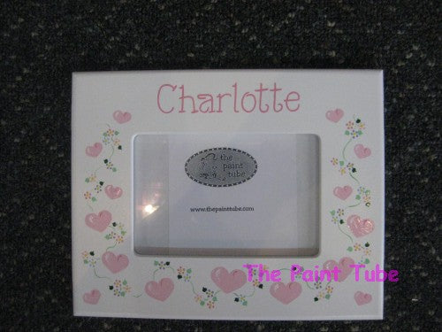Charlotte Hearts/Flowers Theme White Picture Frame
