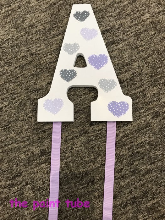Initial A Scalloped Hearts Barrette Holder