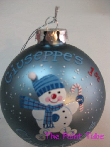 Giuseppe Snowman Design Personalized Christmas Ball