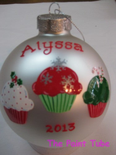 Alyssa Cupcake Design Personalized Christmas Ball