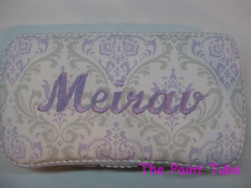 Mierav Lavendar/Grey Damask Small  Wipes Case