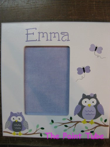 Emma Owls Theme White Side Picture Frame