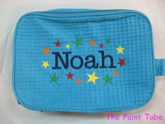Noah Stars Turquoise  Double Zipper Waffle Case