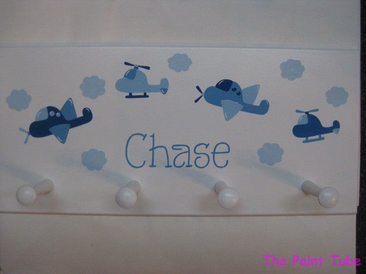 Chase Airplanes/Helicopters Wall Plaque with Pegs