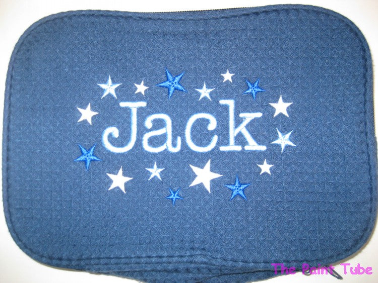 Jack Stars Navy Blue Double Zipper Waffle Case
