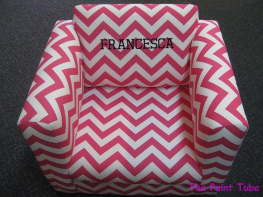 Francesca Hot Pink Chevron Club Chair
