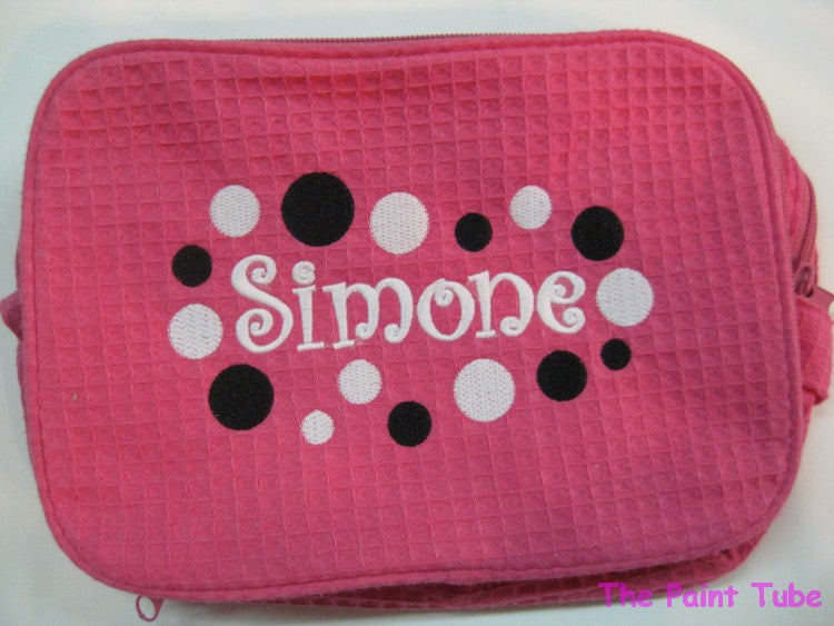 Simone Dots Hot Pink Double Zipper Waffle Case