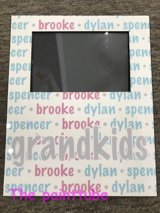 Grandkids Repeating Names Picture Frame