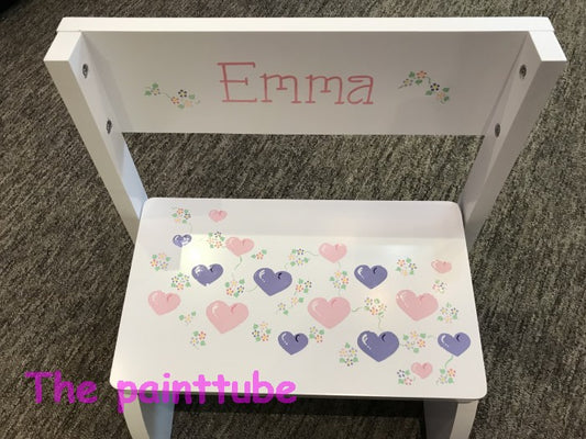 Emma Hearts/Flowers Theme Stepstool