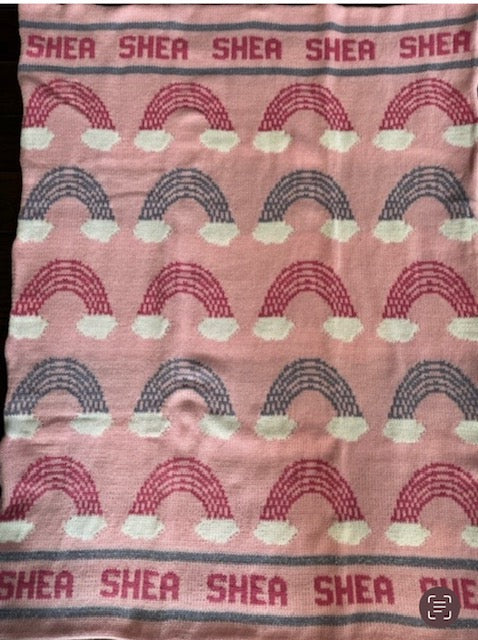 Shea Rainbow Personalized Cotton Knit Blanket