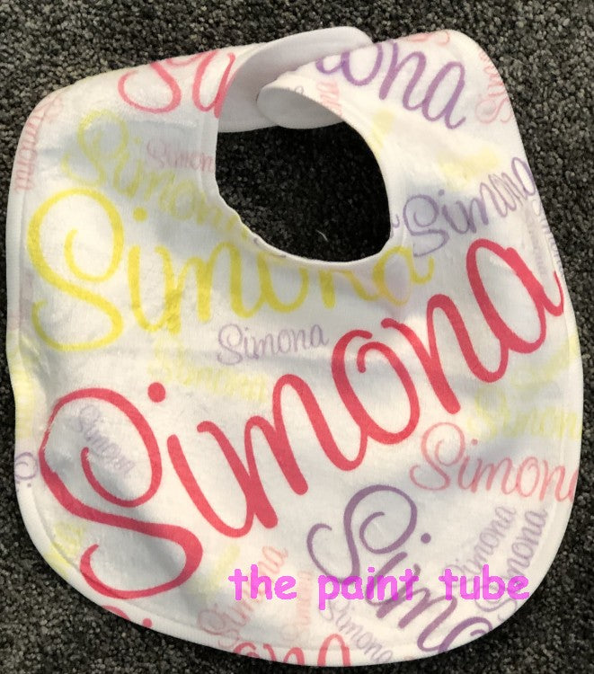 Simona Pastels Scatter Name Bib