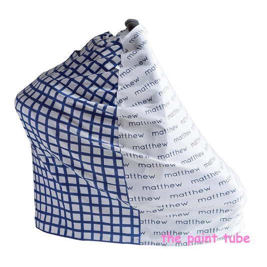 Matthew Blue Grid Baby Carrier Cover
