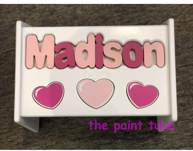 Madison Hearts Puzzle Stool