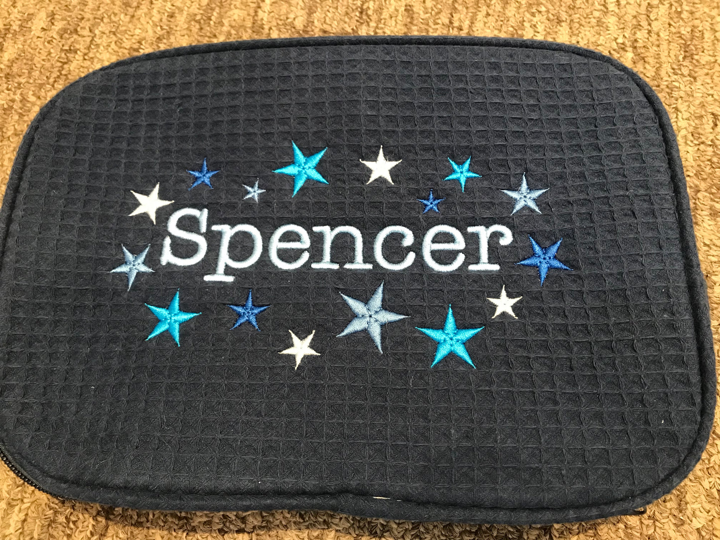 Spencer Stars Design Double Zipper Waffle Case