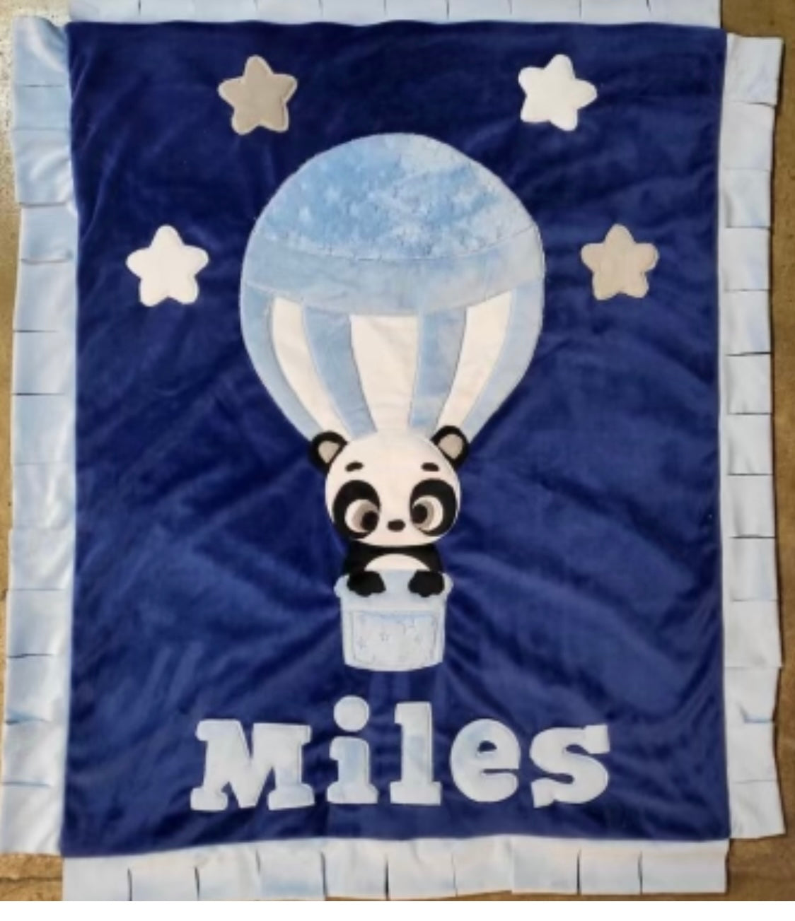 Miles Panda Balloon Minky Blanket