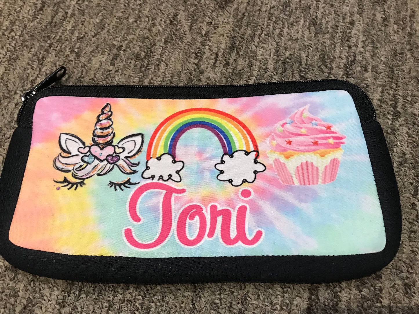 Tori Unicorn/Rainbow/Cupcake Theme Pencil Case