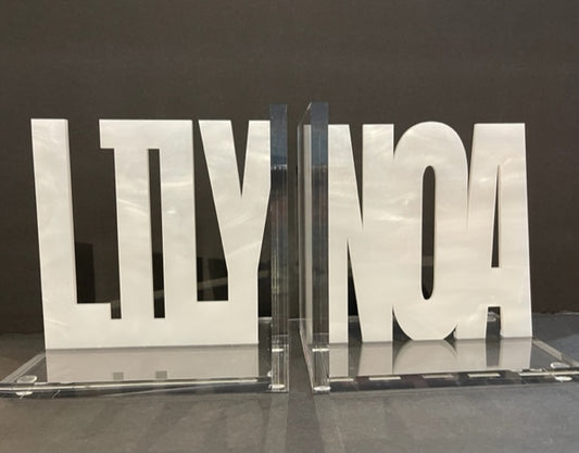 Lily Noa  Lucite Book Ends