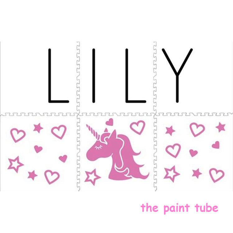 Lily Unicorn/Hearts 4 x 6  Floor Mat