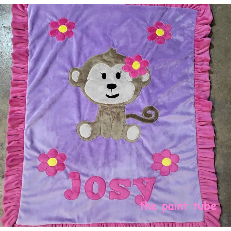 Joey Monkey Minky Blanket