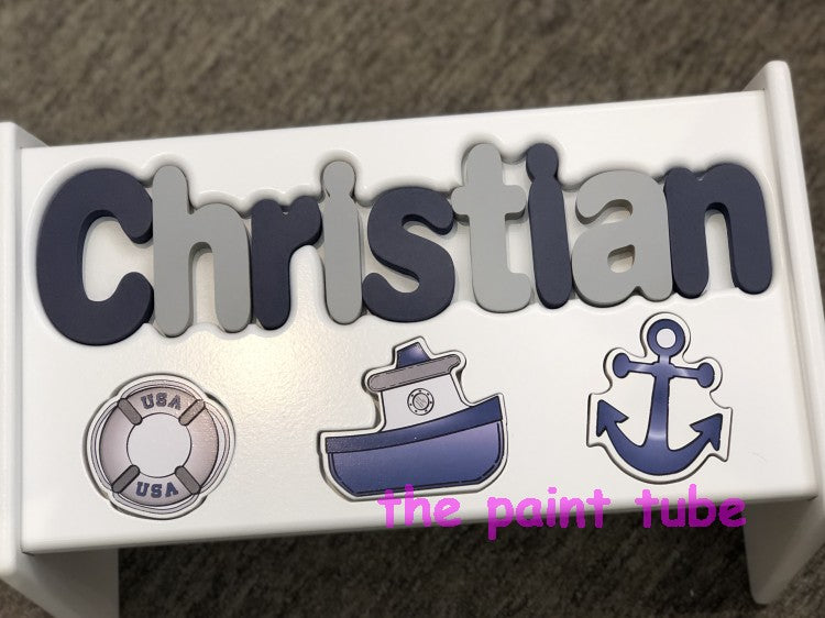 Christan Nautical Puzzle Stool