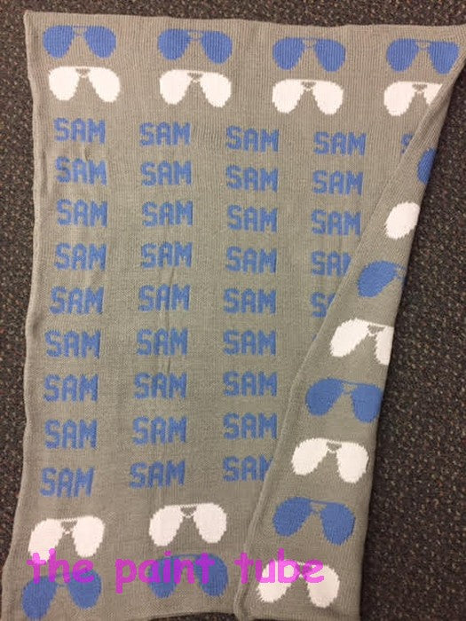 Sam Aviator Glasses  Design Cotton Blanket