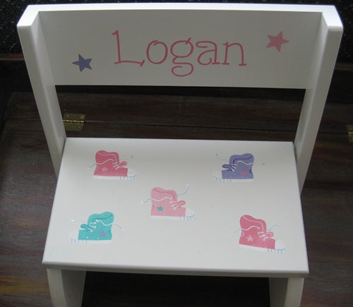 Logan Sneakers Design on White Step Stool