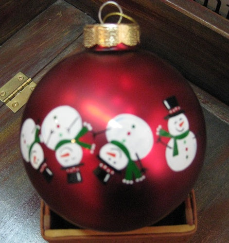 Tumbling Snowmen and Christian/Jewish Personalized Christmas Balls