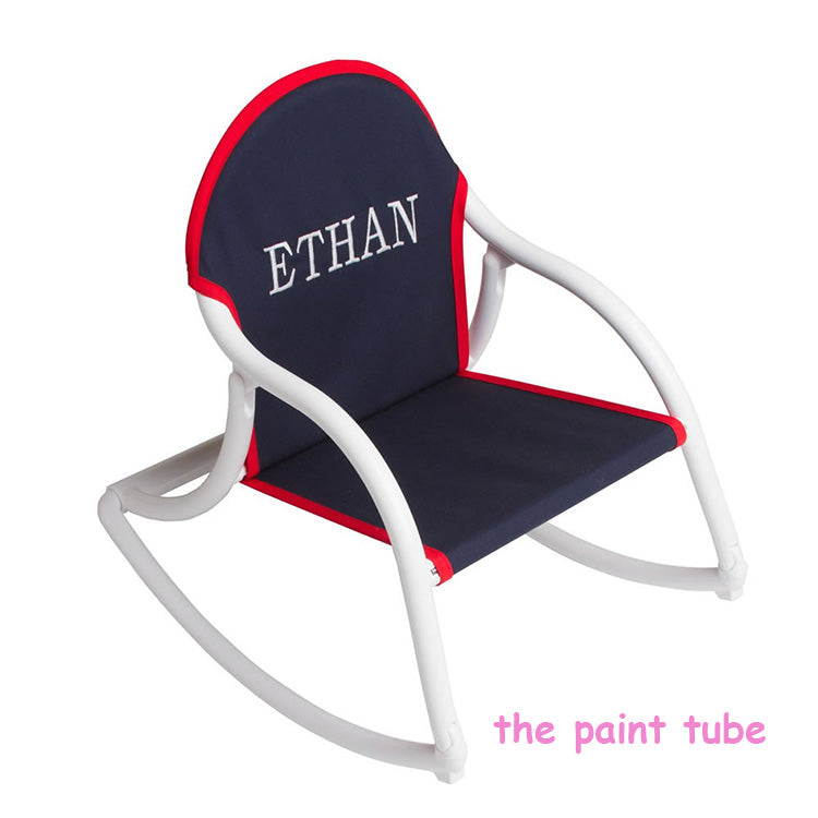 Ethan Denim/Red trim Emboiderwd Name Rocker