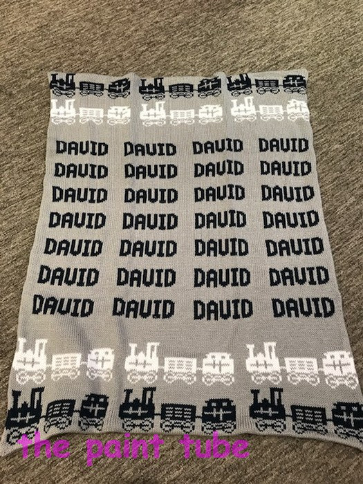 David Train Cotton Knit Blanket
