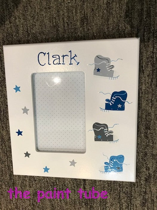 Clark Blues/Greys Sneakers White Side Picture Frame