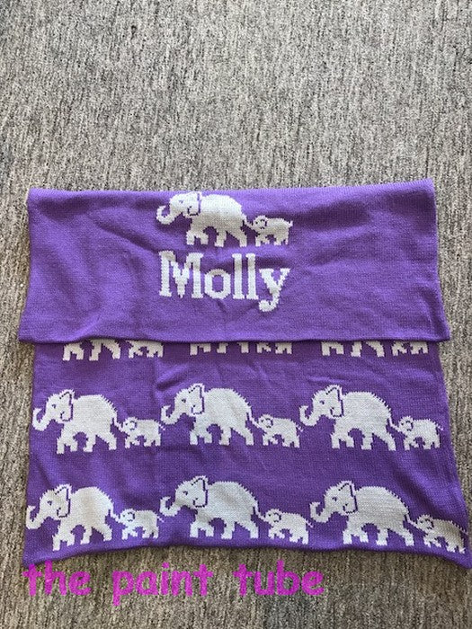 Molly Elephants Cotton Knit Blanket