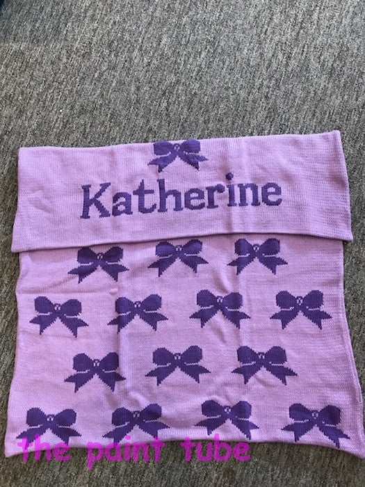 Katherine Bows Cotton Knit Blanket