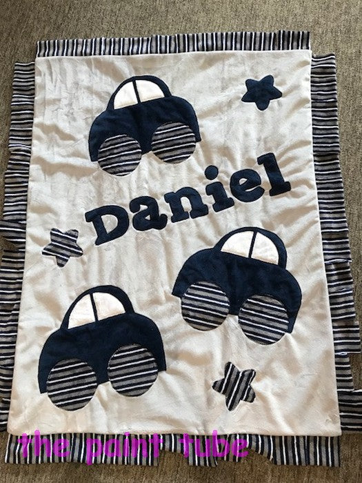 Daniel Cars with Fringe Minky Blanket