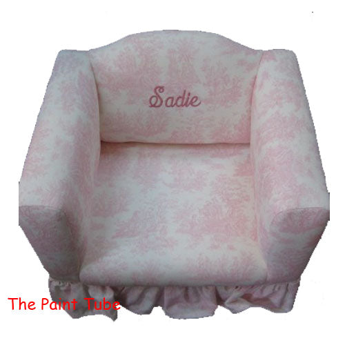 Toile Ruffle Club Chair
