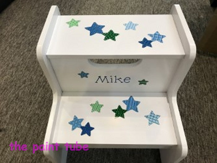 Mike Patchwork Stars Theme 2 Step up Stool