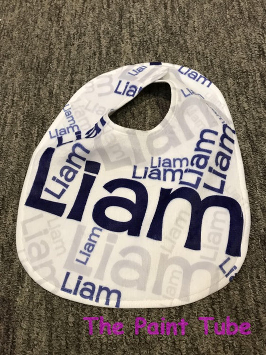 Liam Block Repeating Name Bib