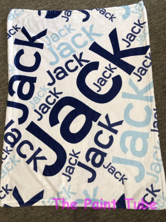 Jack Repeating Name Fuzzy Blanket
