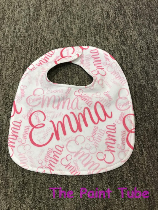 Emma Script Repeating Name Bib