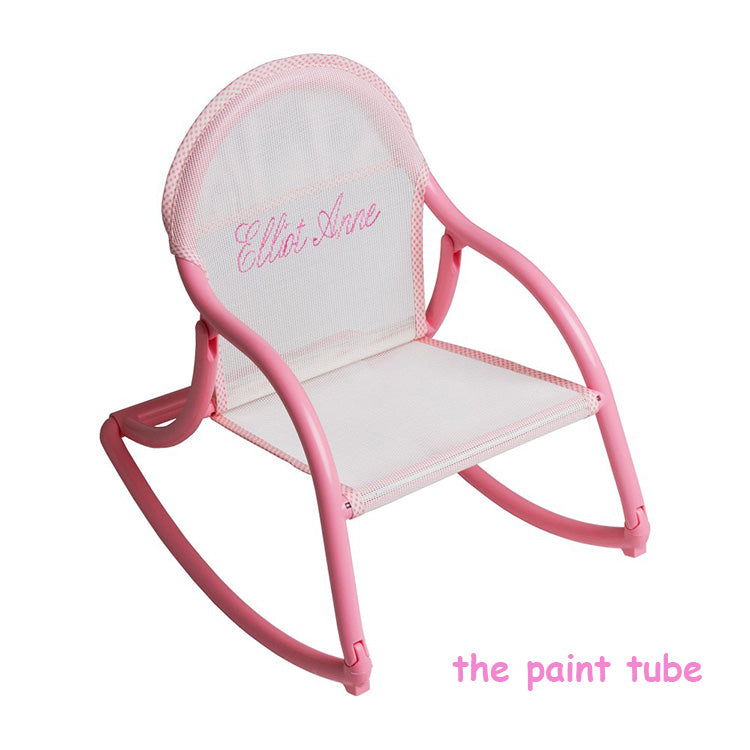 Elliot White Mesh Embroidered Name Rocker