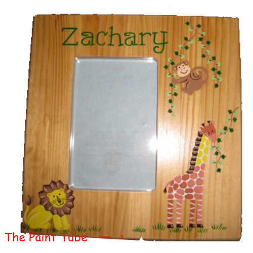 Zachary Jungle Animals Theme on Natural  Side Frame