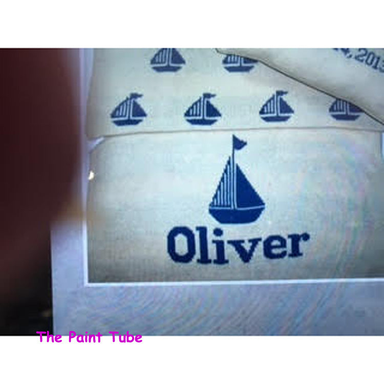 Oliver Sailboat 100% Cotton Knit Blanket